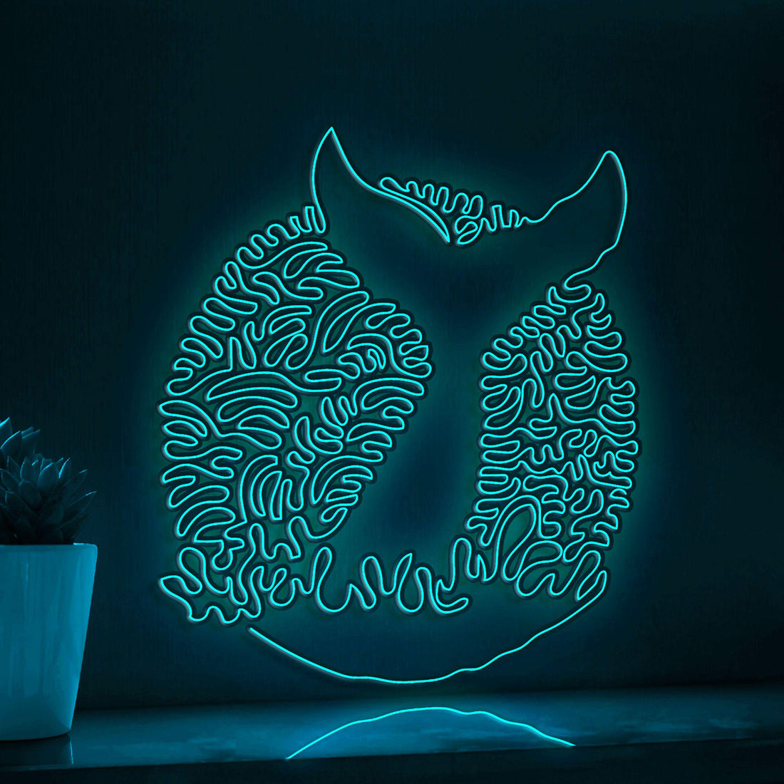 Whale Ambush One Line EL Wire Neon Sign - Ocean Giant Wall Art - myneonup