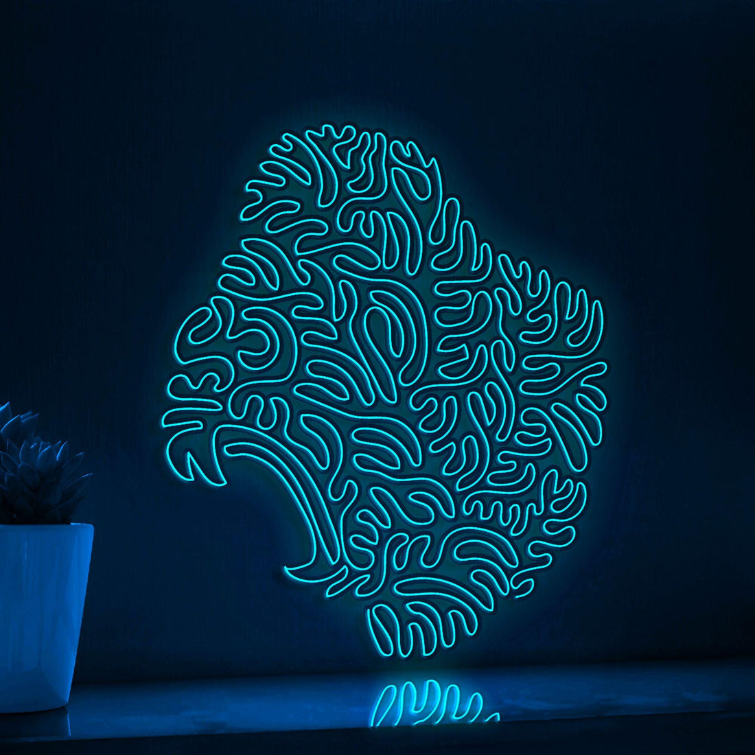 Gorilla One Line EL Neon - Largest Ape Wall Art - myneonup