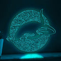 Whale One Line Art EL Wire Neon Sign - Ocean Circle Wall Decor - myneonup