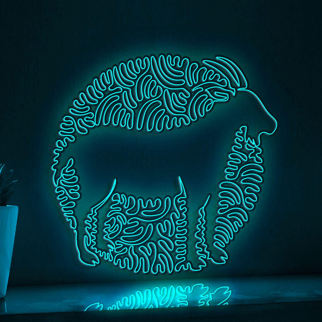 Goat One Line Art EL Wire Neon Sign - Farm Animal Minimalist Decor - myneonup