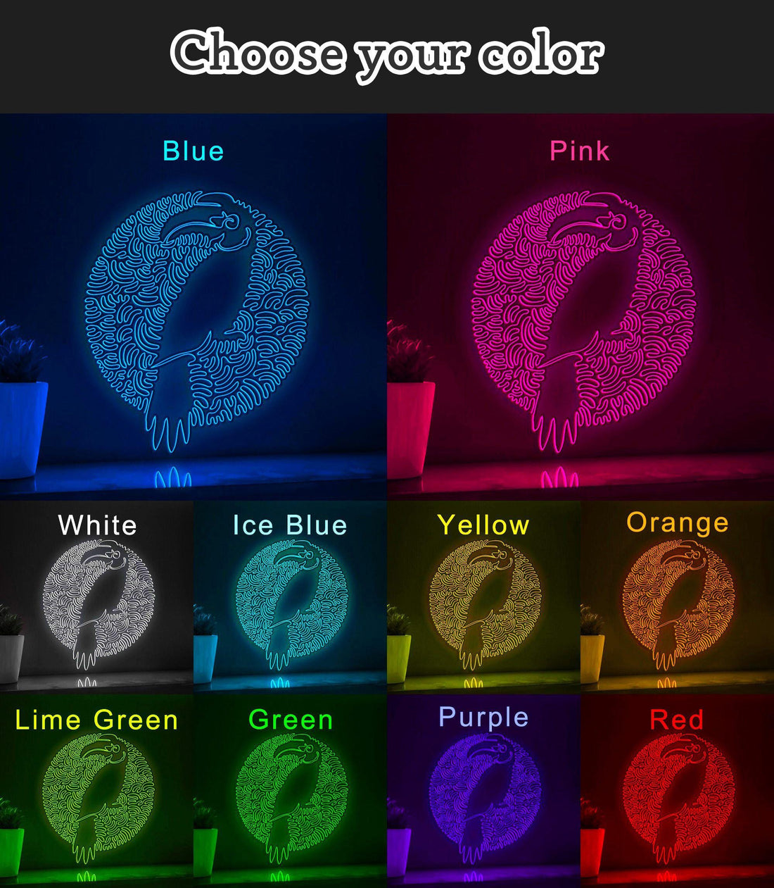 Hornbill One Line EL Wire Neon Sign - Exotic Bird Abstract Wall Art Decor - myneonup