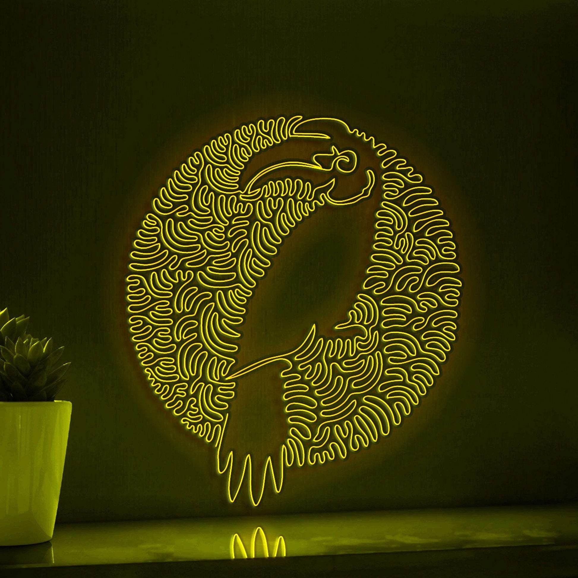 Hornbill One Line EL Wire Neon Sign - Exotic Bird Abstract Wall Art Decor - myneonup