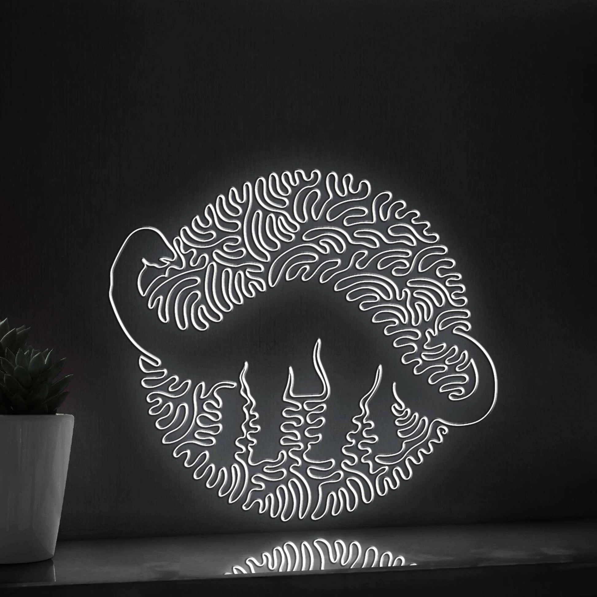 Apatosaurus One Line EL Neon - Dino Tail Wall Decor - myneonup