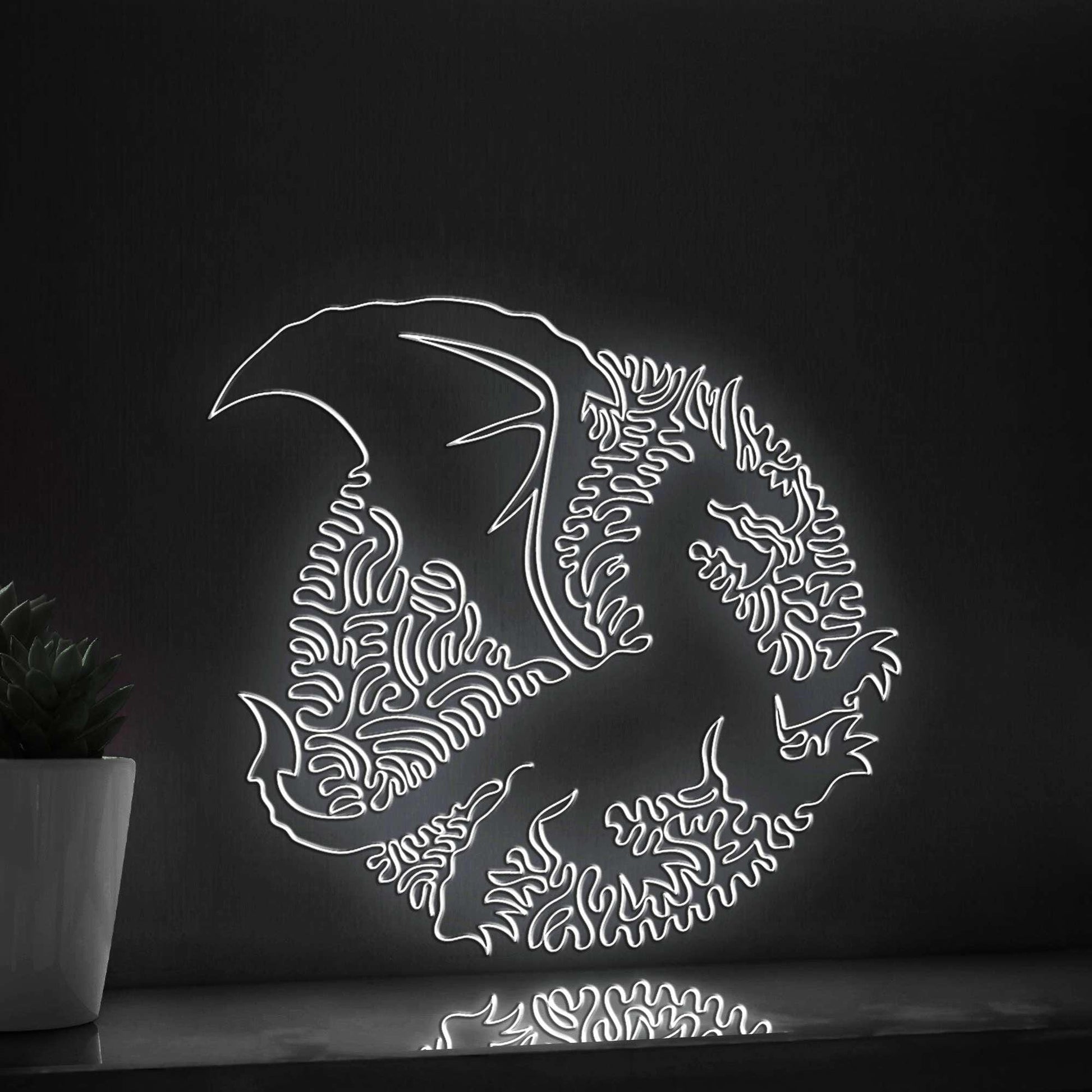 Dragon One Line Art EL Wire Neon Sign - Mythical Creature Decor - myneonup