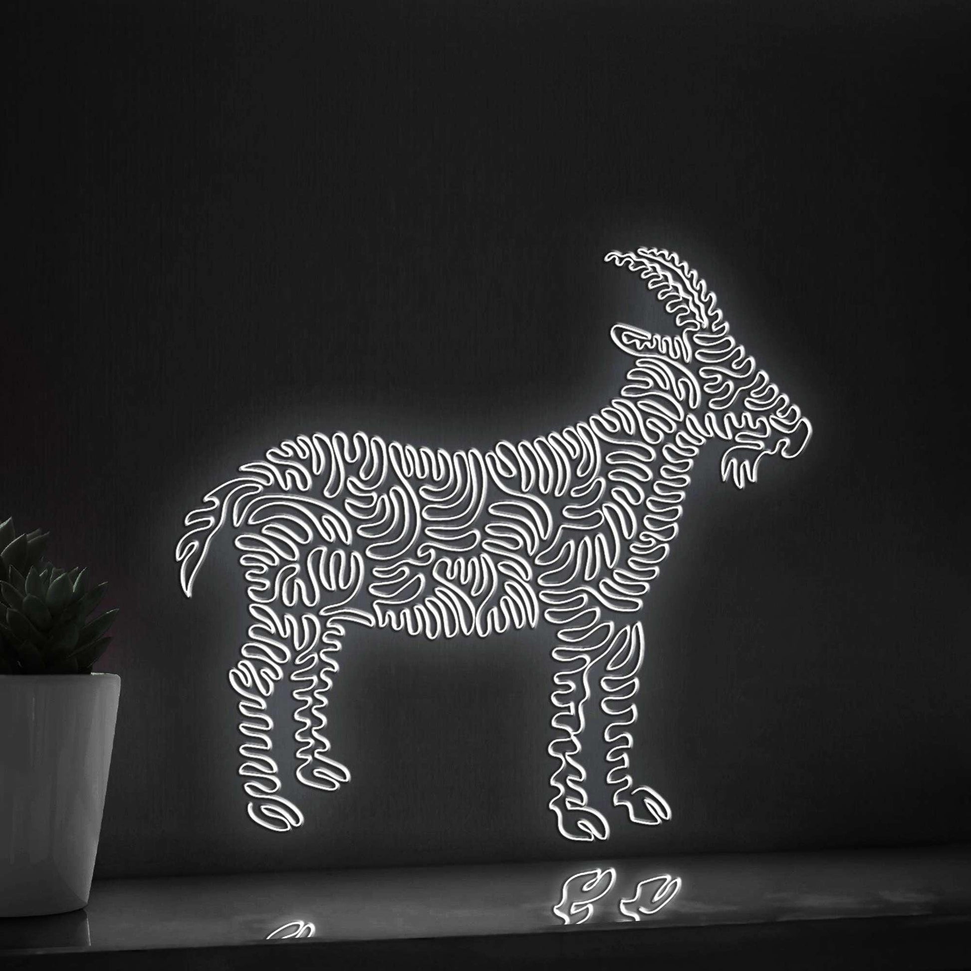 Goat One Line EL Wire Neon Sign - Farm-Raised Animal Decor - myneonup