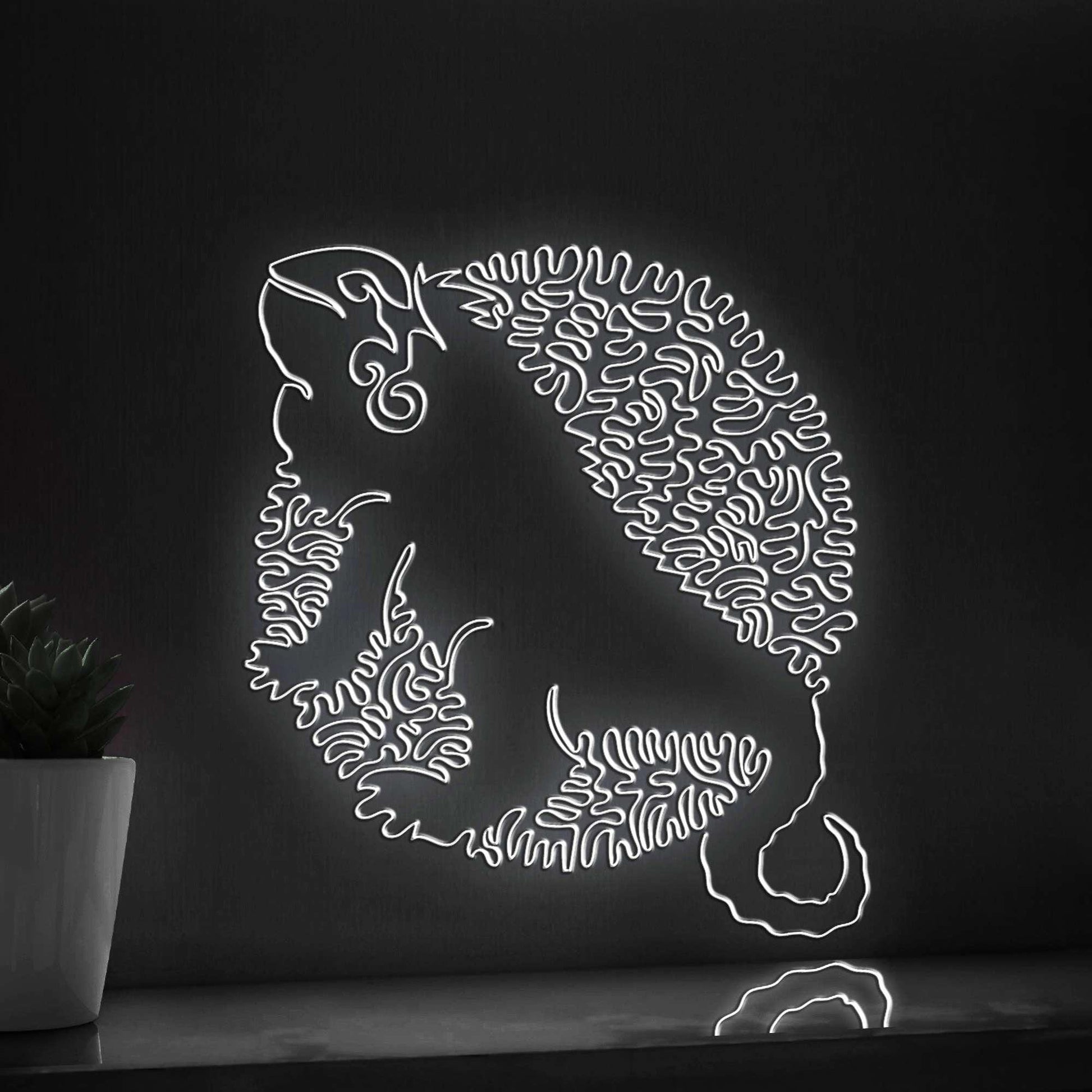 Iguana One Line EL Wire Neon Sign - Tropical Lizard Wall Decor - myneonup