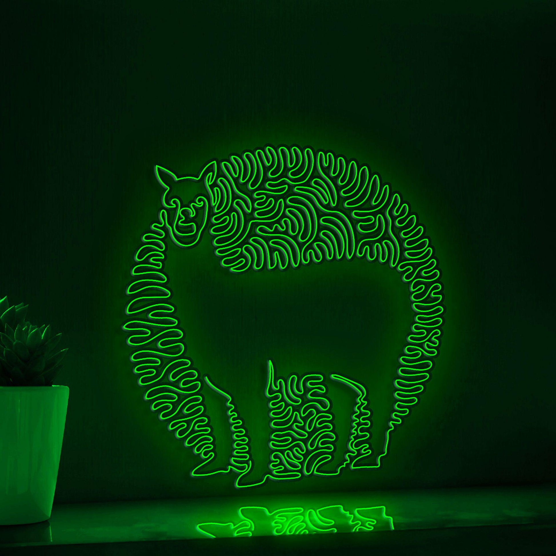 Alpaca One Line Art EL Wire Neon Sign - Fuzzy Farm Animal Decor - myneonup
