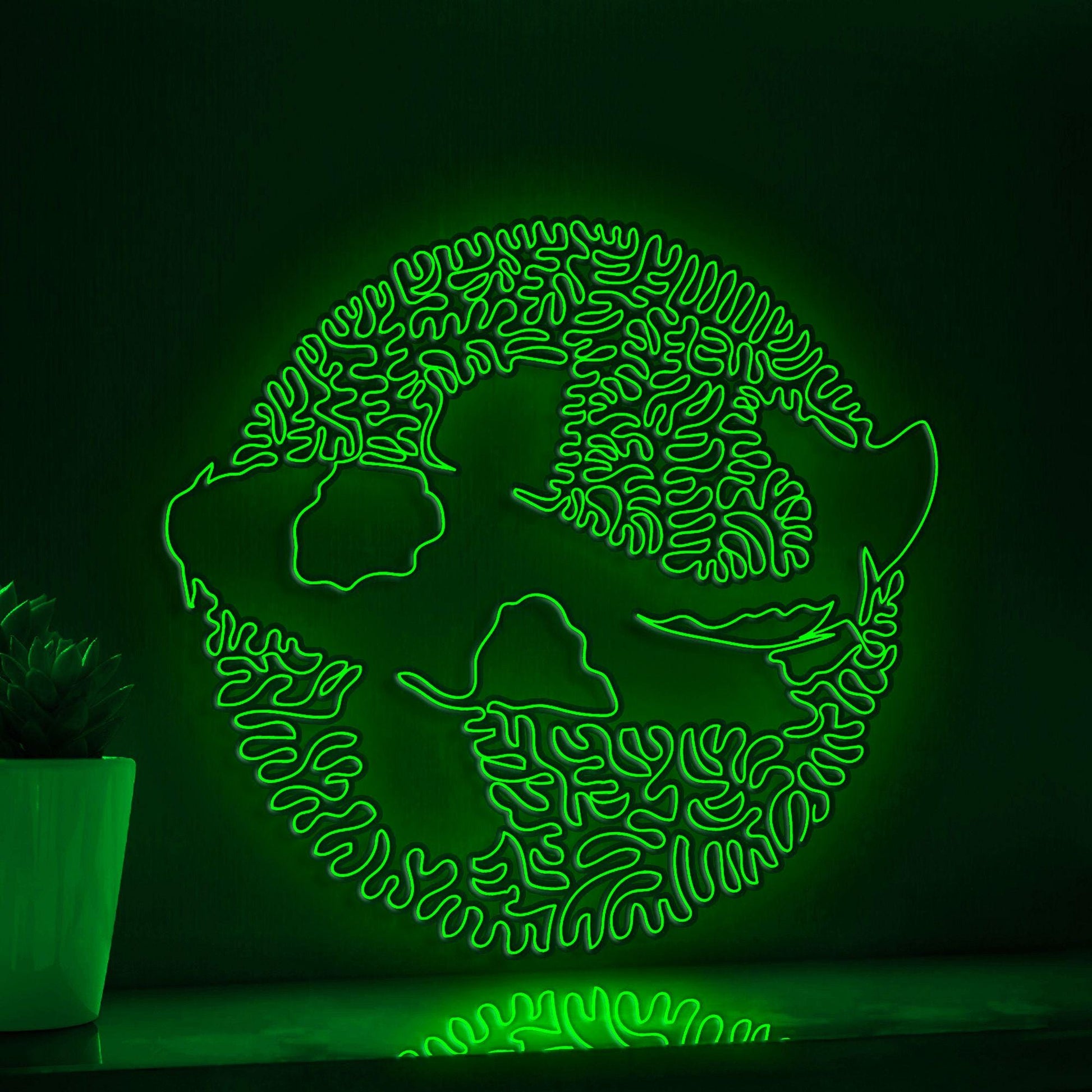 Koi Fish One Line EL Wire Neon Sign - Asian Zen Wall Art Decor - myneonup