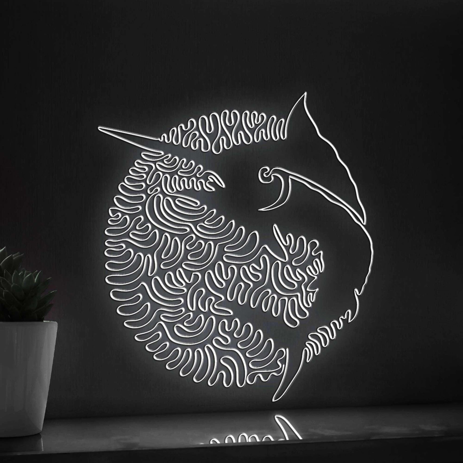 Marlin One Line EL Wire Neon Sign - Long Dorsal Fin Wall Art - myneonup