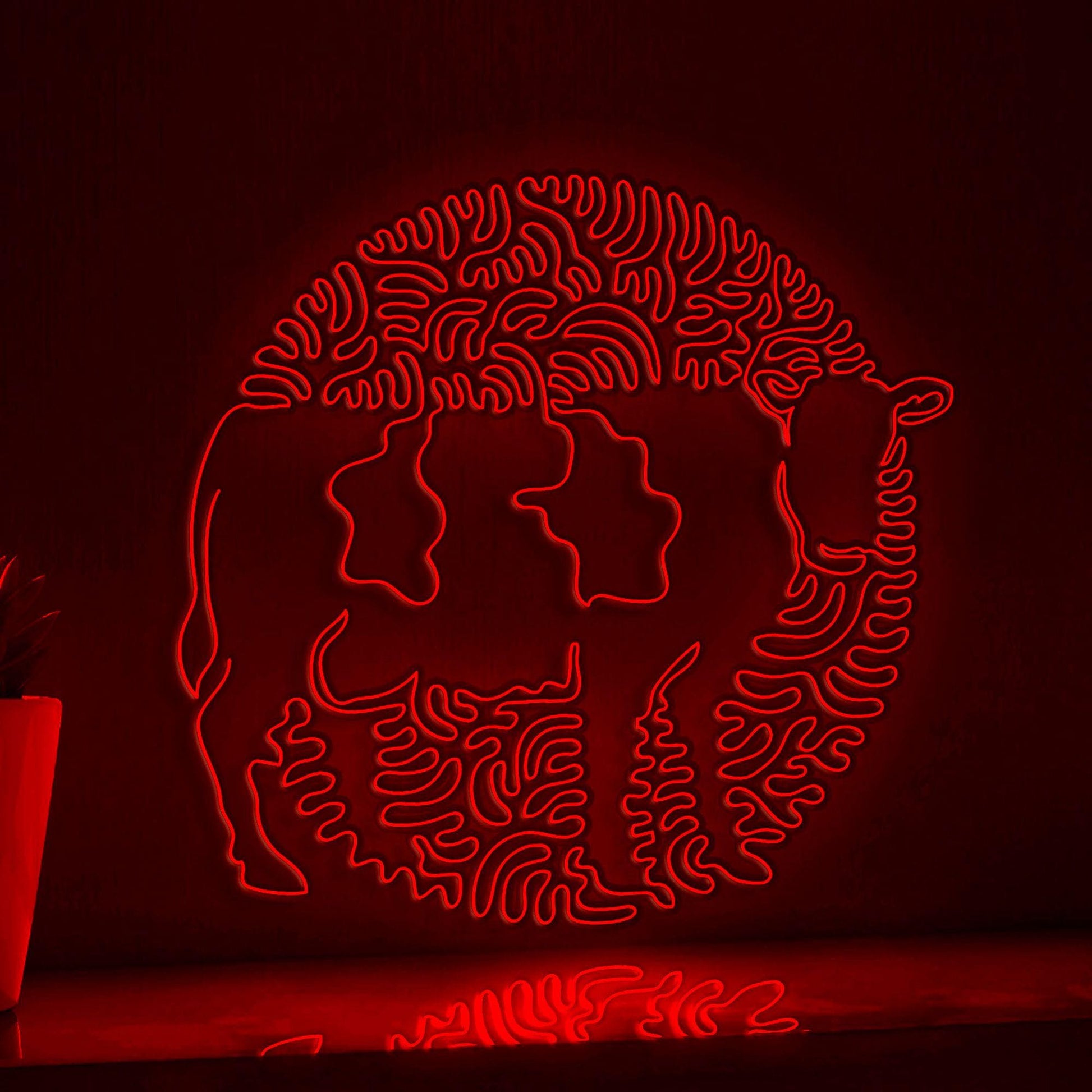 Cow One Line EL Wire Neon Sign - Farm Animal Minimalist Art - myneonup