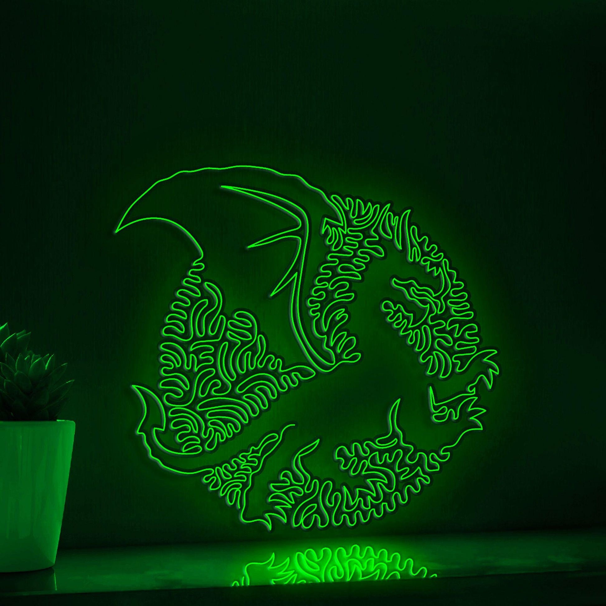 Dragon One Line Art EL Wire Neon Sign - Mythical Creature Decor - myneonup