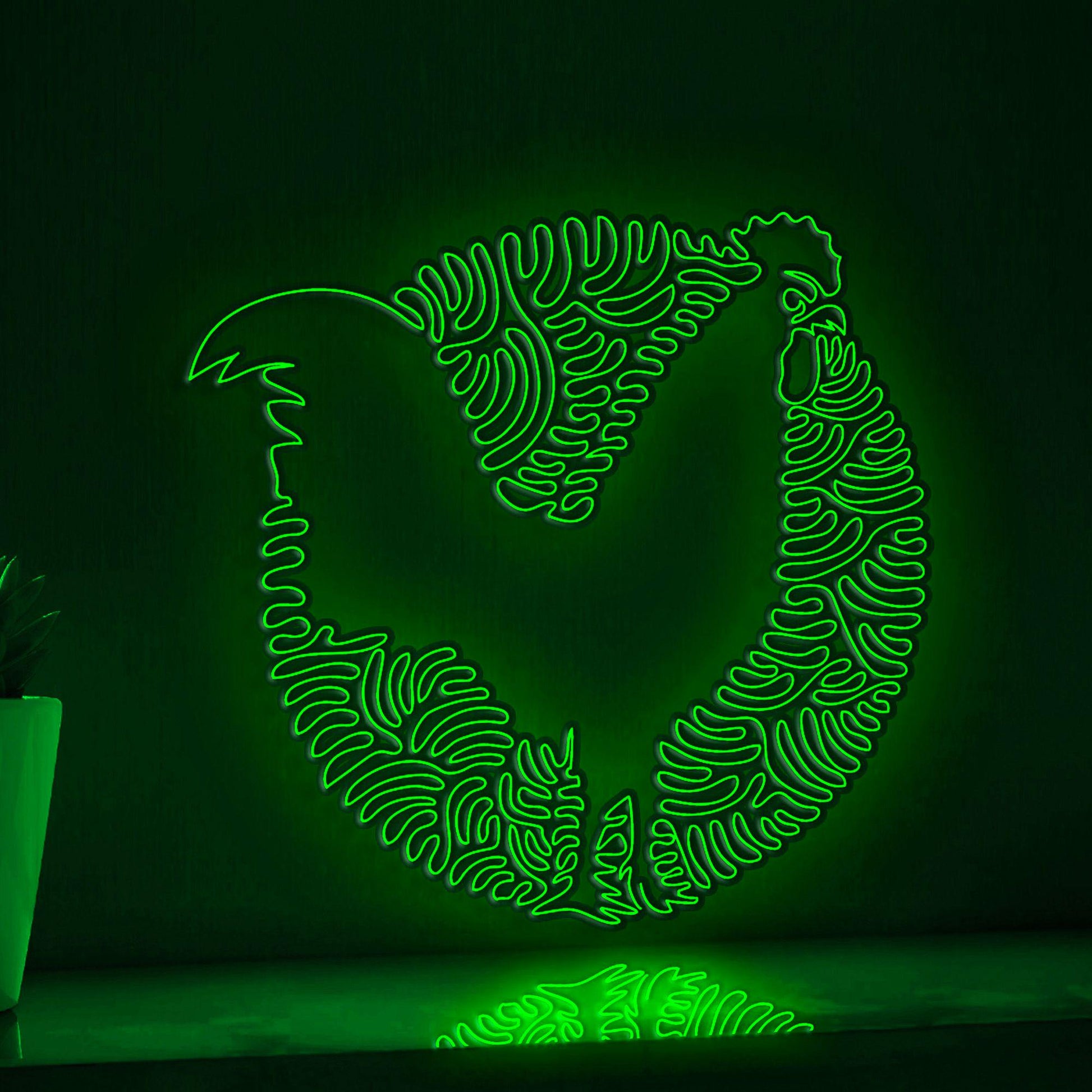 Rooster One Line Art EL Wire Neon Sign 1 - Farm Bird Boho Wall Decor - myneonup