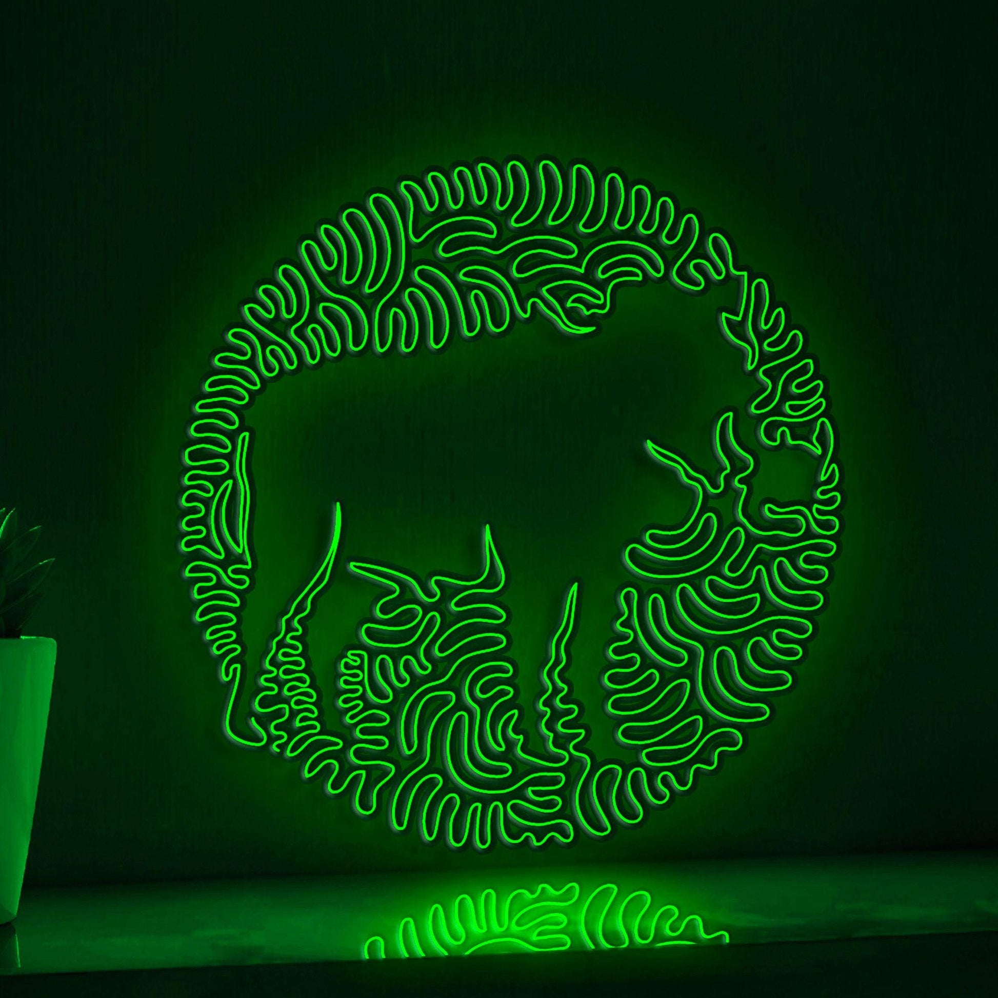 Warthog One Line EL Wire Neon Sign - African Tusker Wall Art - myneonup