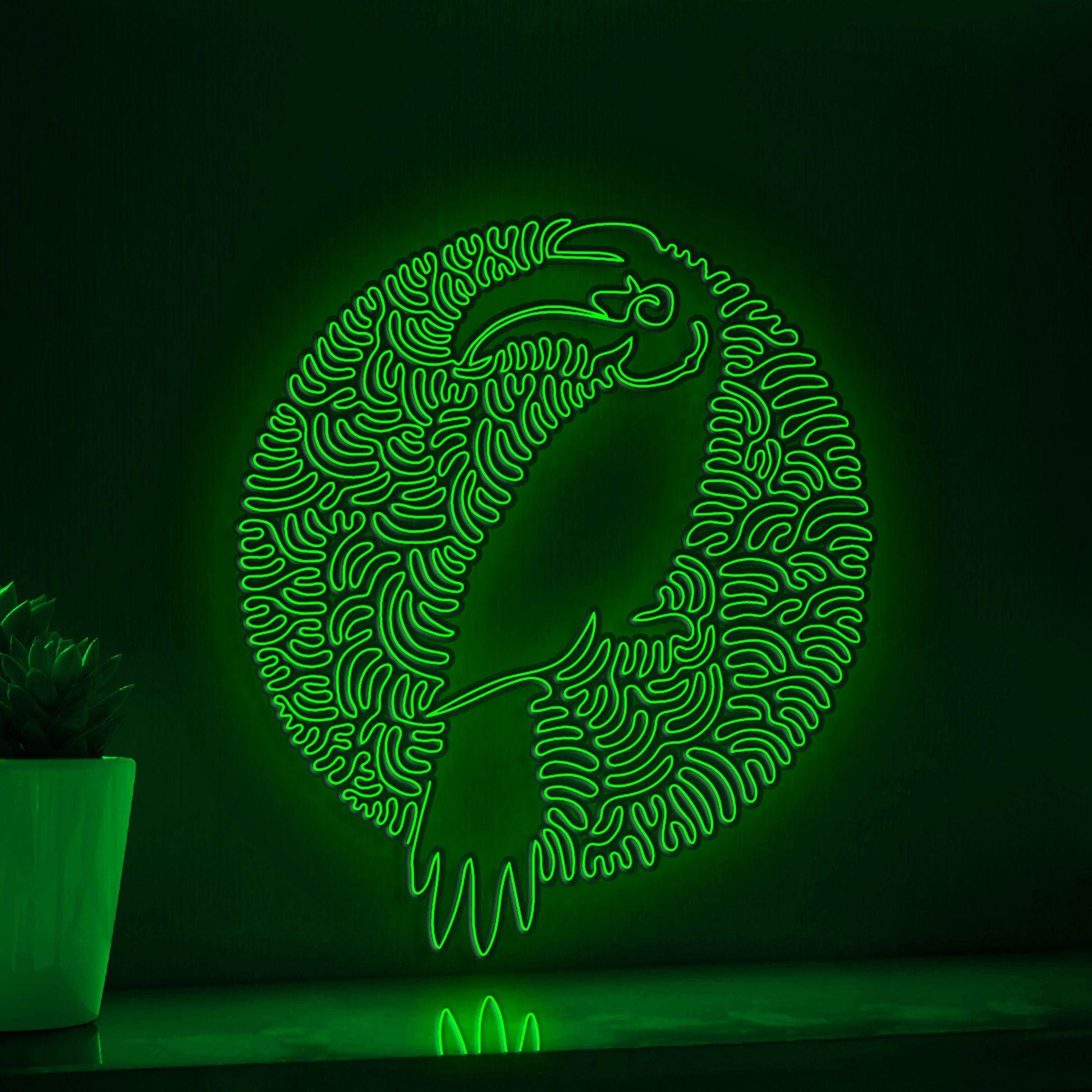 Hornbill One Line EL Wire Neon Sign - Exotic Bird Abstract Wall Art Decor - myneonup