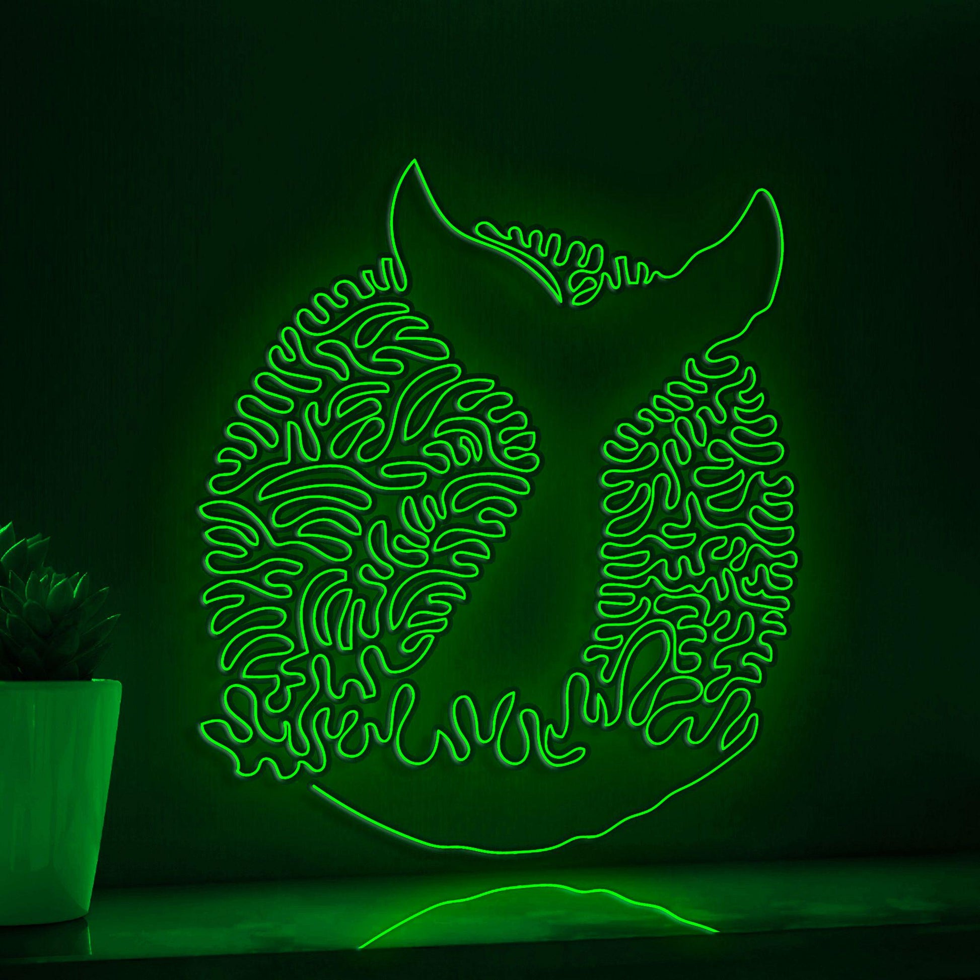 Whale Ambush One Line EL Wire Neon Sign - Ocean Giant Wall Art - myneonup