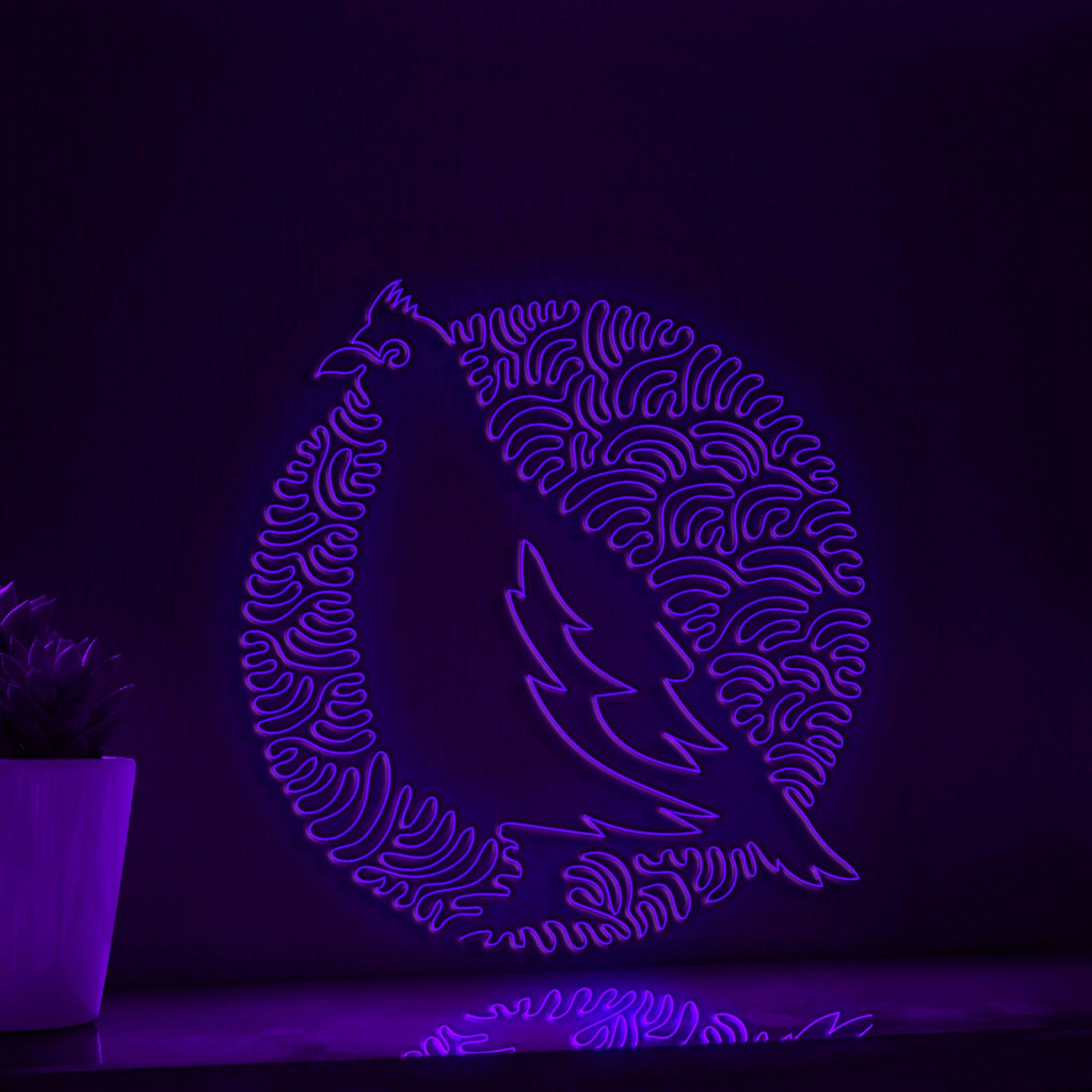 Grouse One Line Art EL Wire Neon Sign - Standing Bird Wall Decor - myneonup