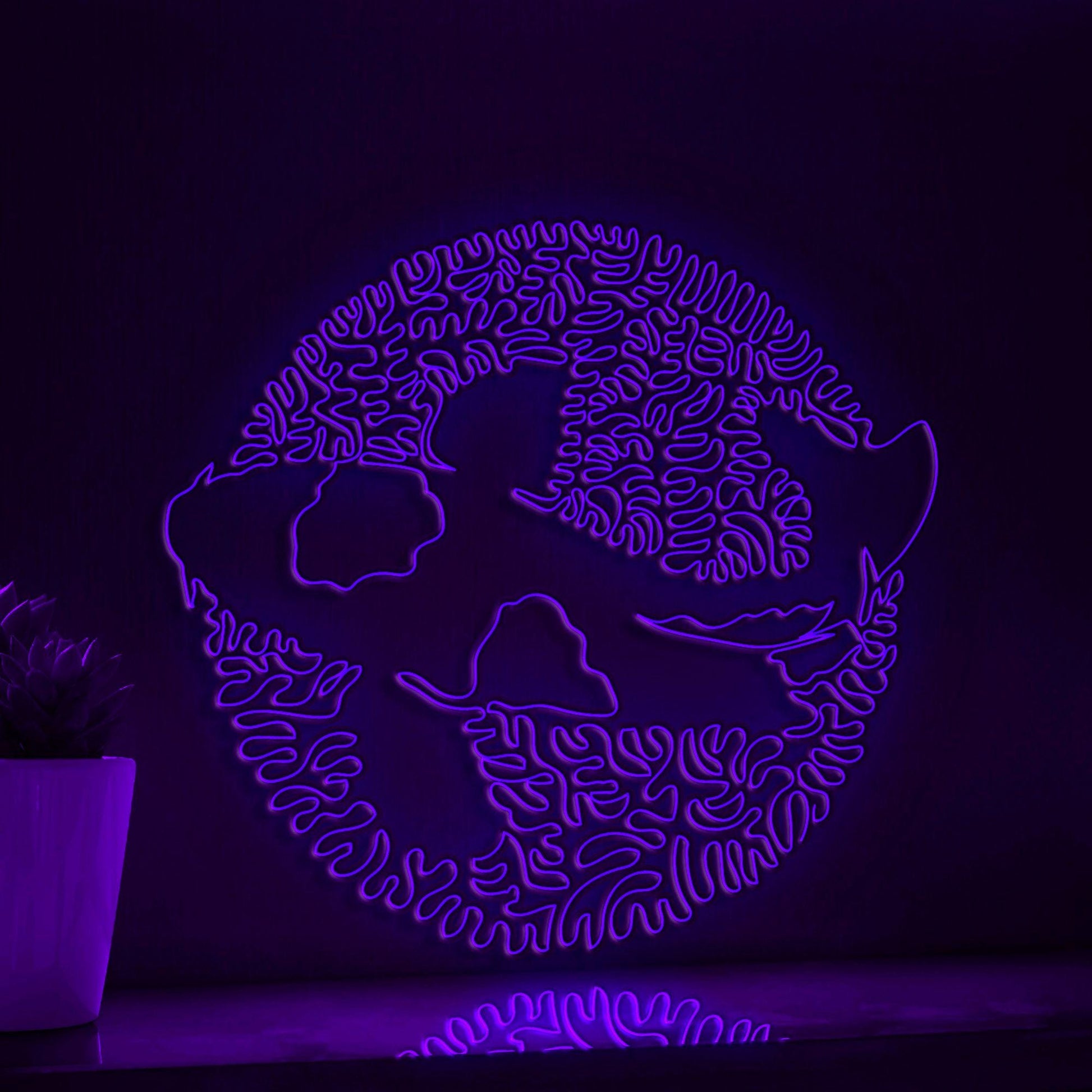 Koi Fish One Line EL Wire Neon Sign - Asian Zen Wall Art Decor - myneonup