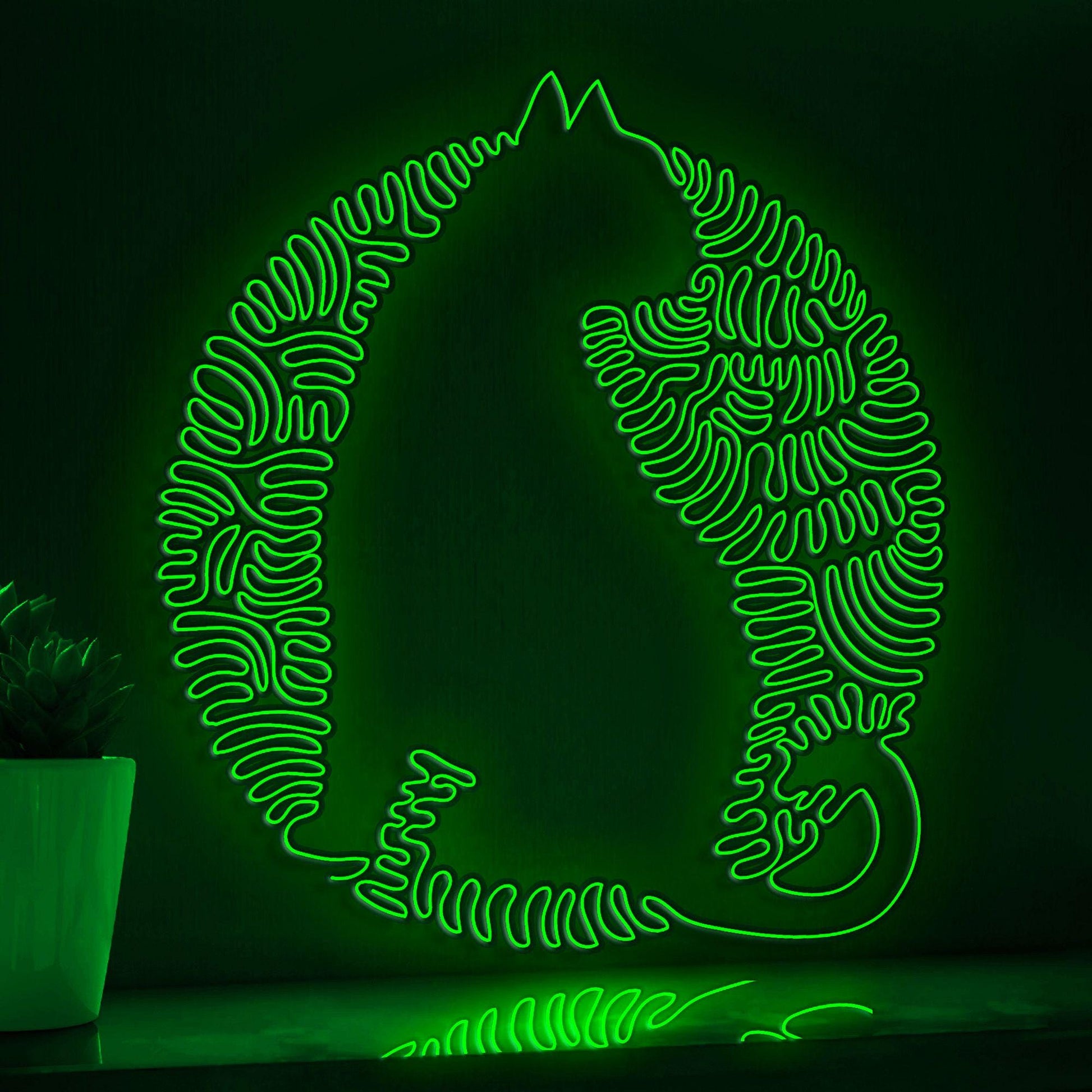 Cat One Line EL Wire Neon Sign - Minimalist Pet Decor - myneonup