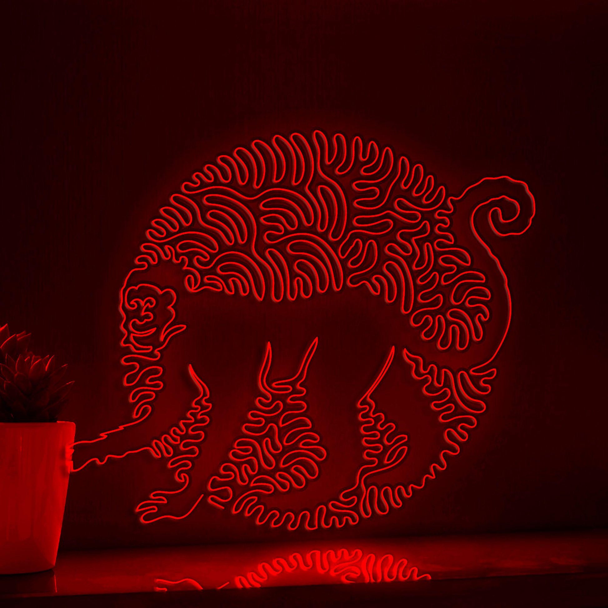 Monkey One Line EL Wire Neon Sign - Intelligent Primate Art - myneonup