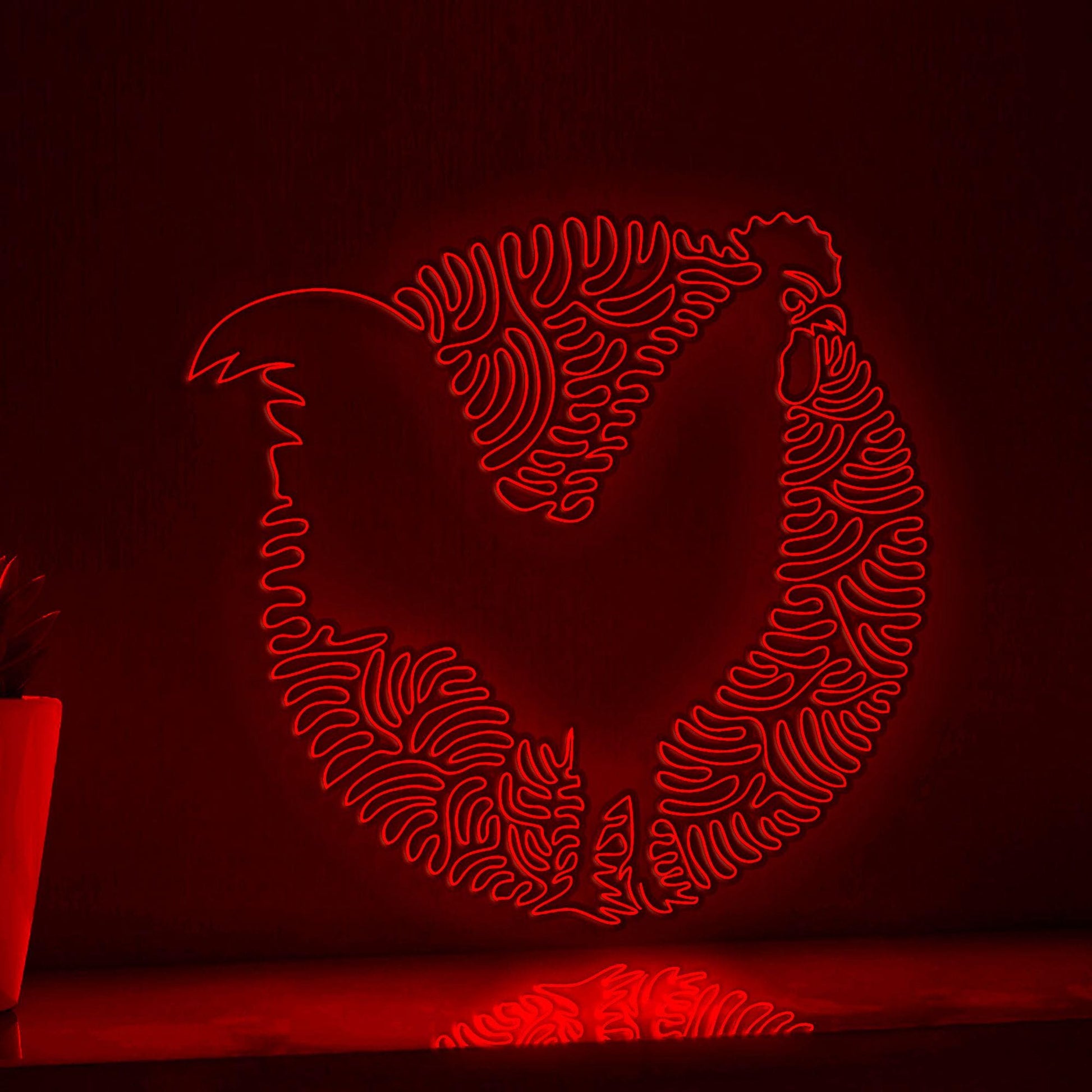 Rooster One Line Art EL Wire Neon Sign 1 - Farm Bird Boho Wall Decor - myneonup