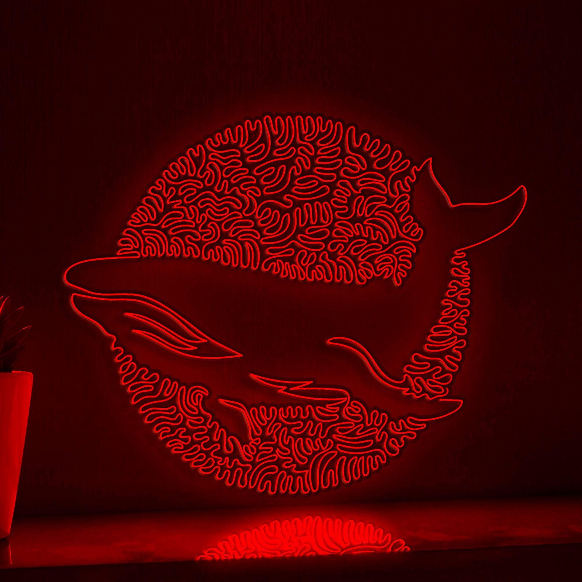 Adorable Whale One Line EL Wire Neon Sign - Sea Animal Wall Art - myneonup