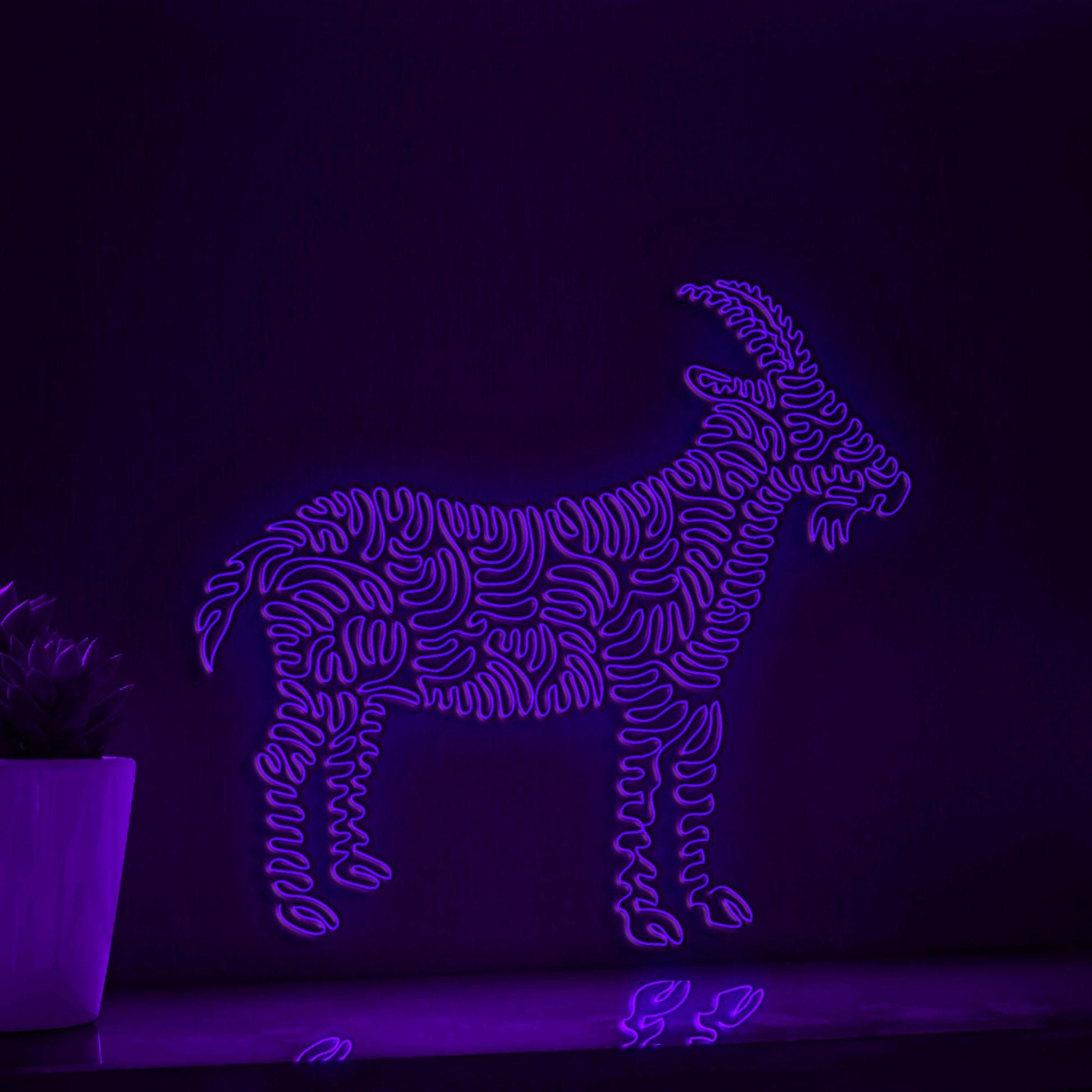 Goat One Line EL Wire Neon Sign - Farm-Raised Animal Decor - myneonup
