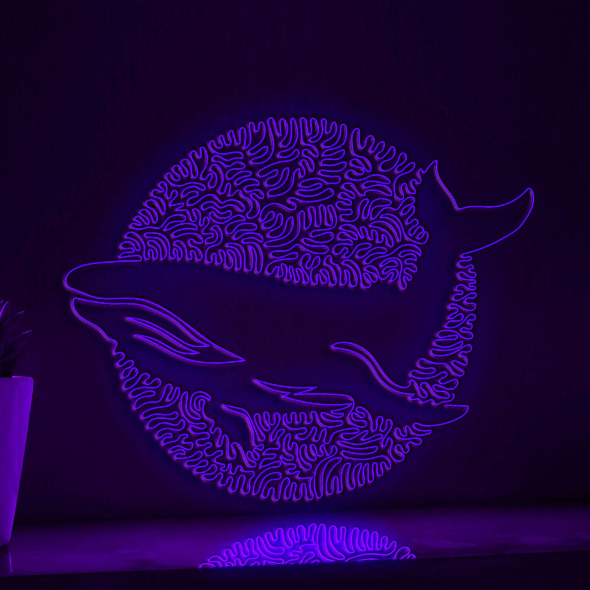 Adorable Whale One Line EL Wire Neon Sign - Sea Animal Wall Art - myneonup