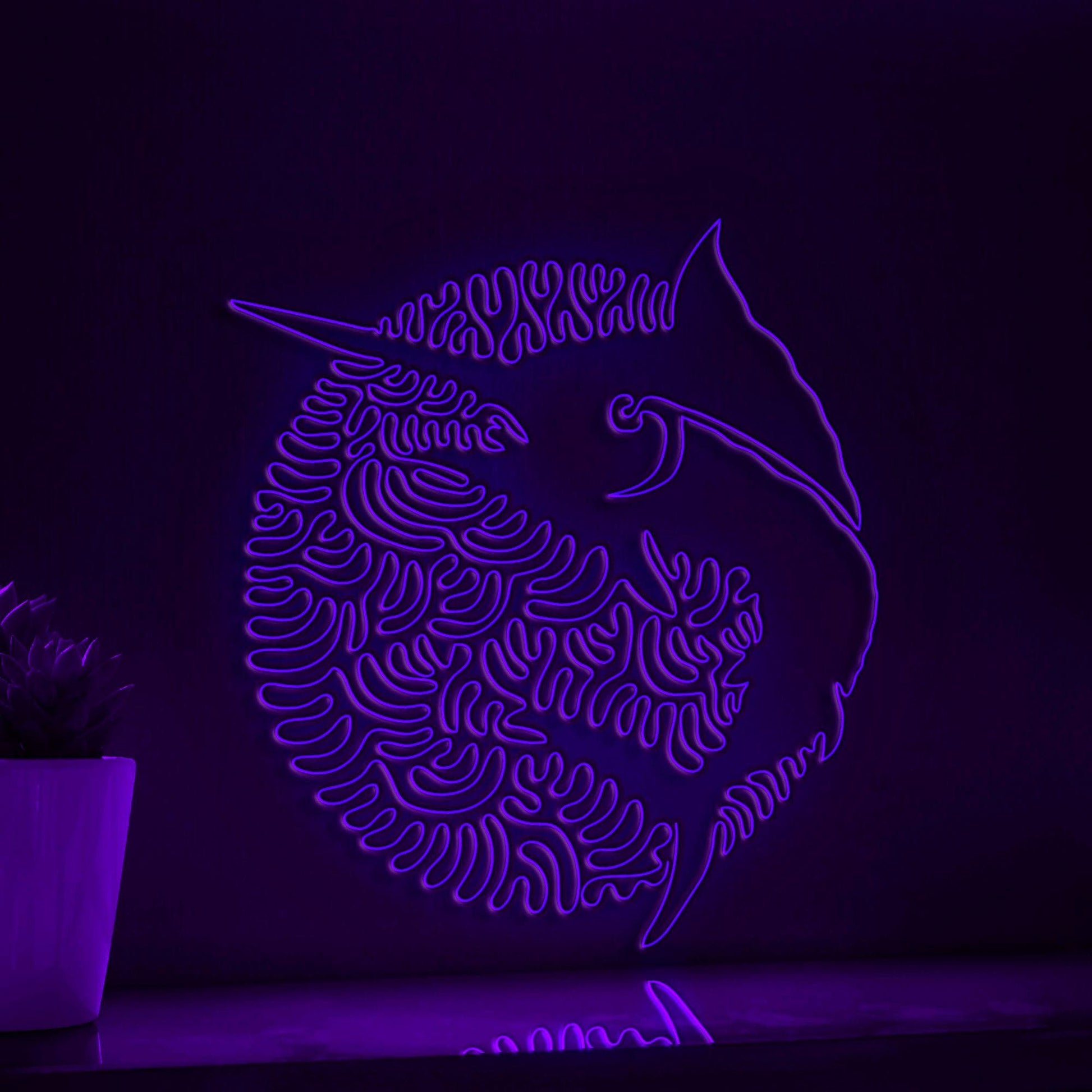 Marlin One Line EL Wire Neon Sign - Long Dorsal Fin Wall Art - myneonup