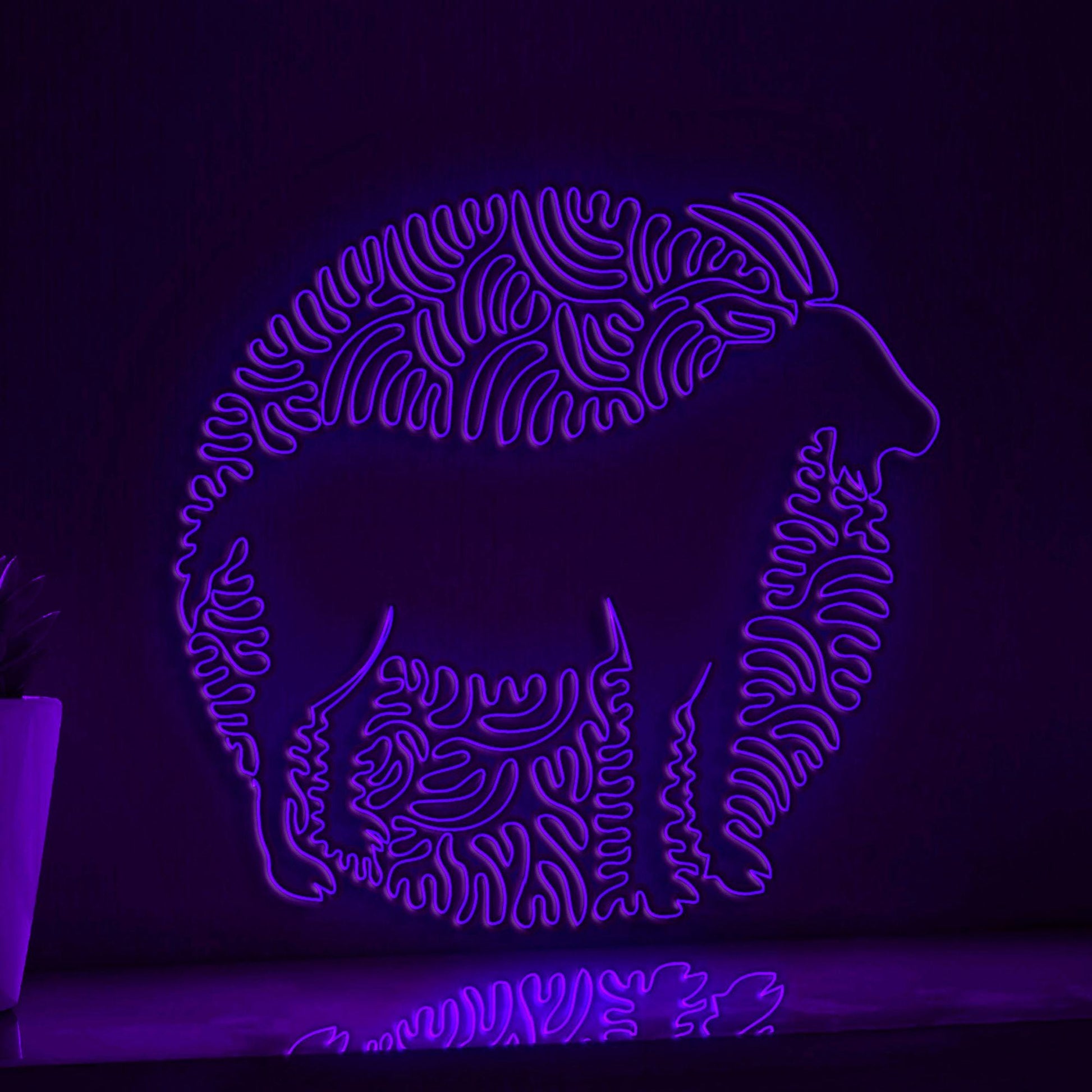 Goat One Line Art EL Wire Neon Sign - Farm Animal Minimalist Decor - myneonup