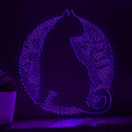 Cat One Line EL Wire Neon Sign - Minimalist Pet Decor - myneonup