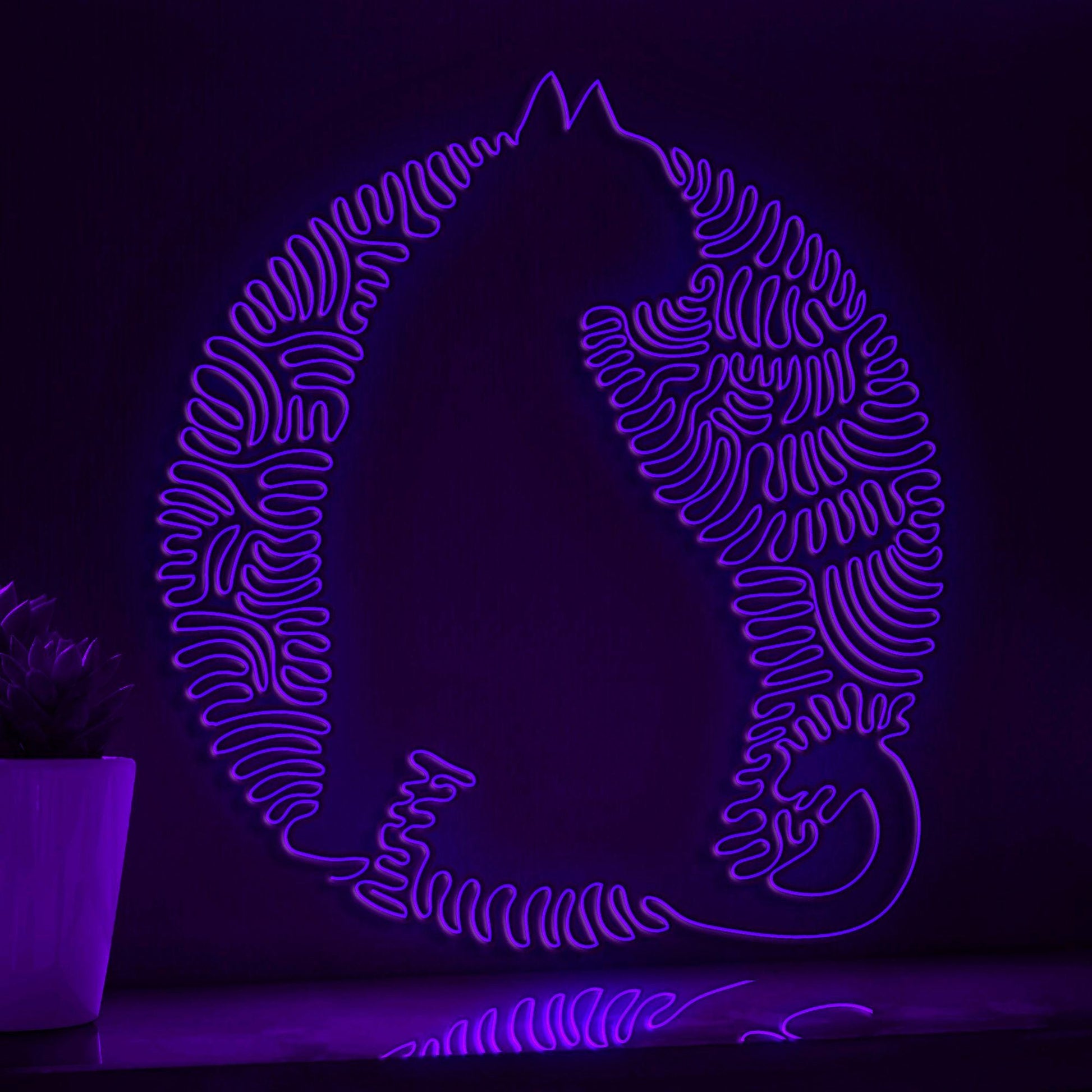 Cat One Line EL Wire Neon Sign - Minimalist Pet Decor - myneonup