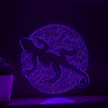 Lizard One Line Art EL Wire Neon Sign - Circle Abstract Reptile Wall Decor - myneonup