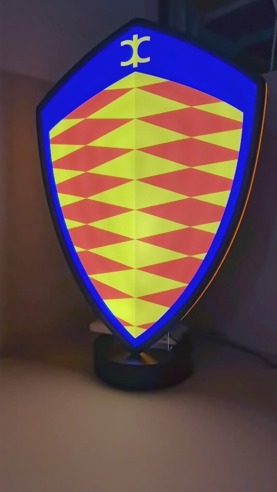 Product video showcase of Koenigsegg 3D LED Sign, demonstrating unlit and illuminated lighting effects with a 360-degree rotating view, perfect for garage and man cave decor.